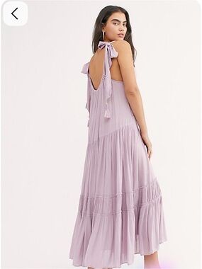 Free People Bare It All Maxi Dress, featuring tie shoulder straps XS